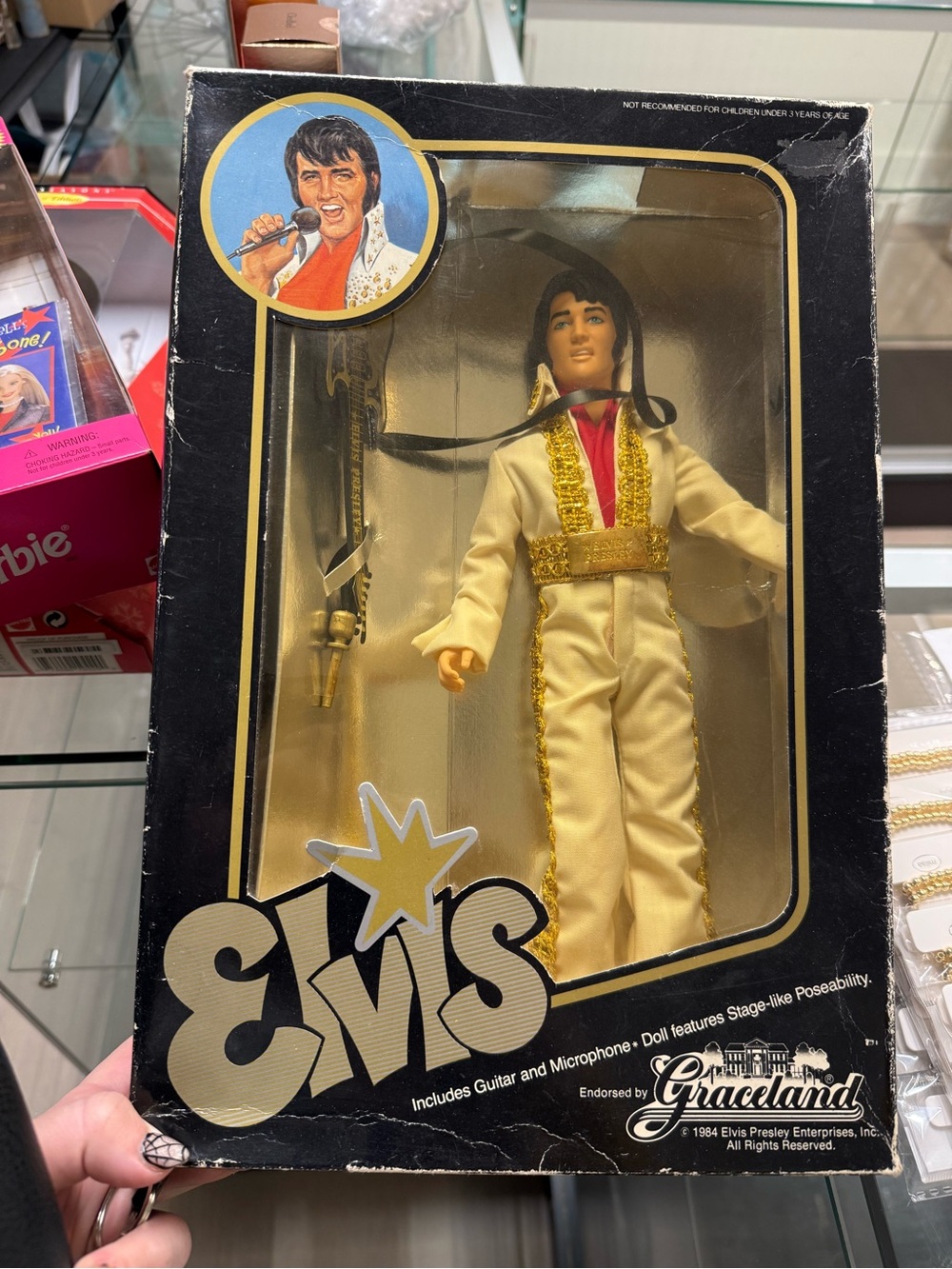 Elvis Collectible Doll in Cream Outfit with Gold Trim